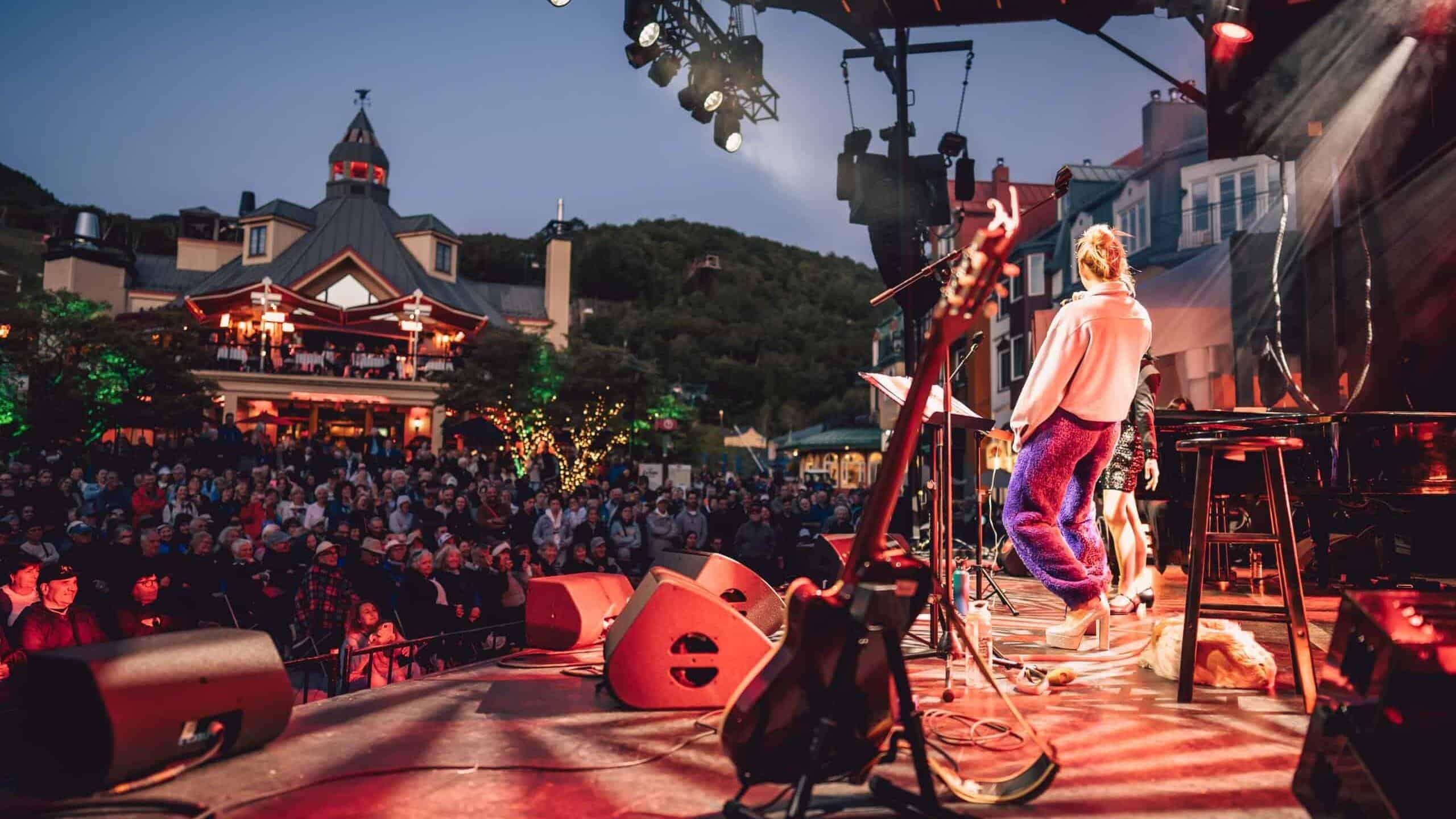 Performer on stage during Tremblant's Fête de la Musique celebration.