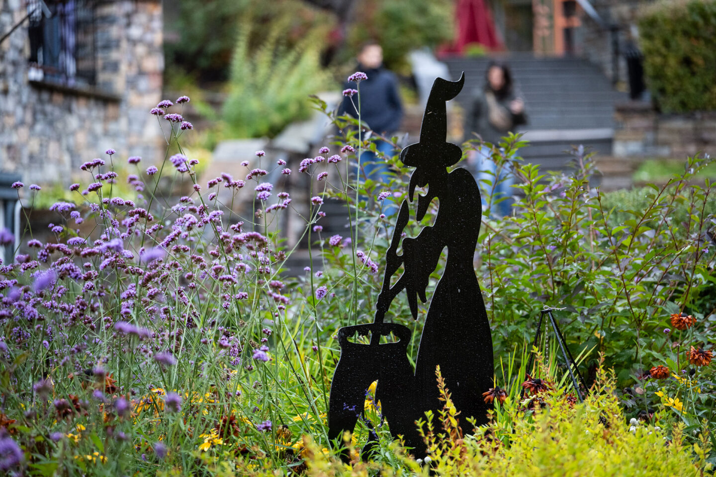 Witch decoration in Tremblant for Halloween