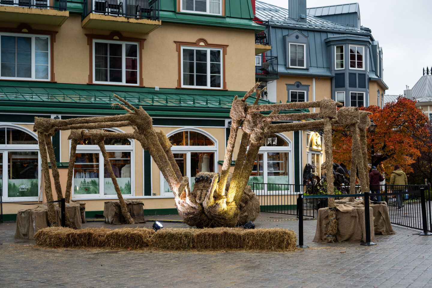 Spider decoration in Tremblant for Halloween