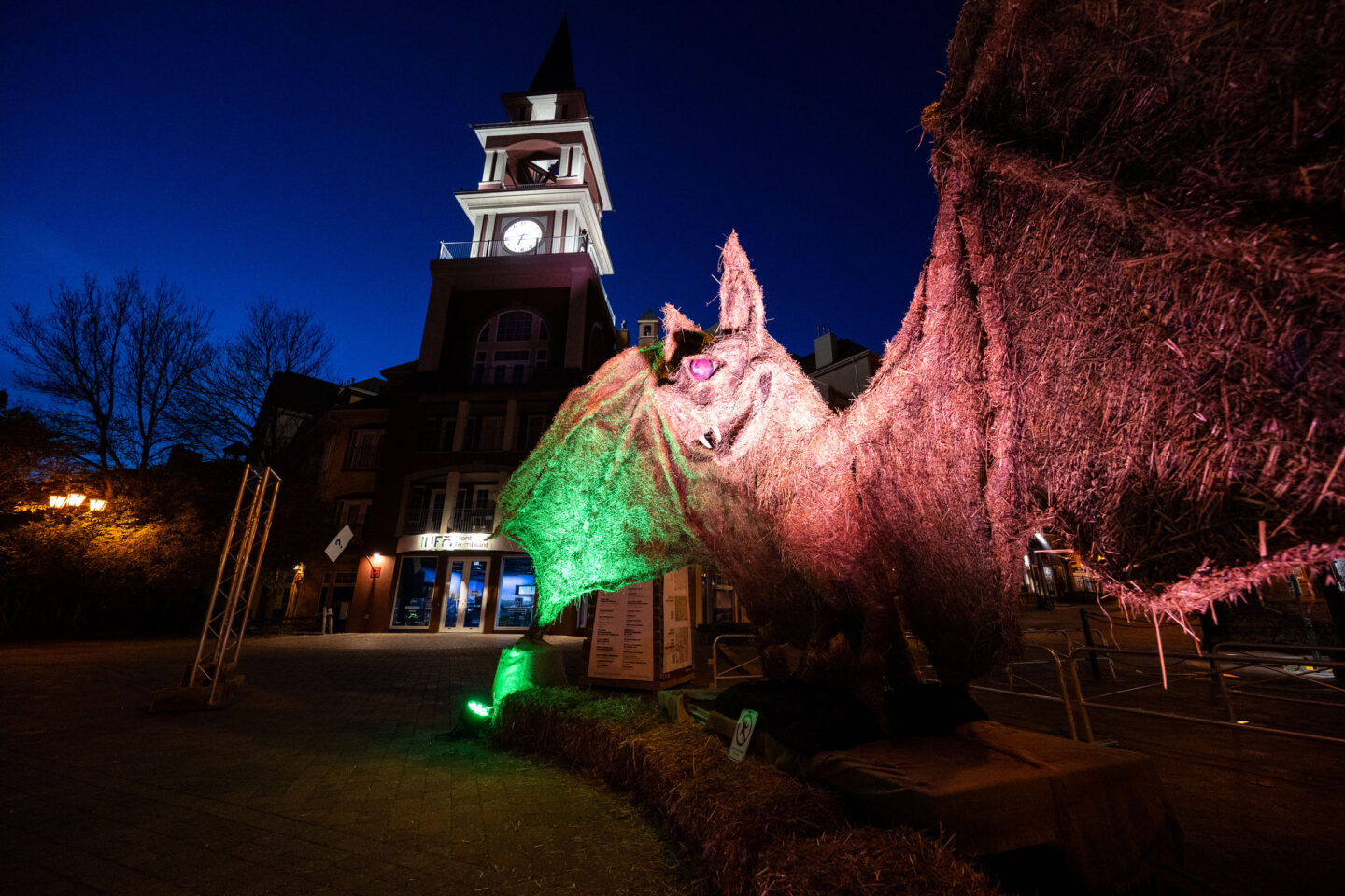 Bat decoration in Tremblant for Halloween