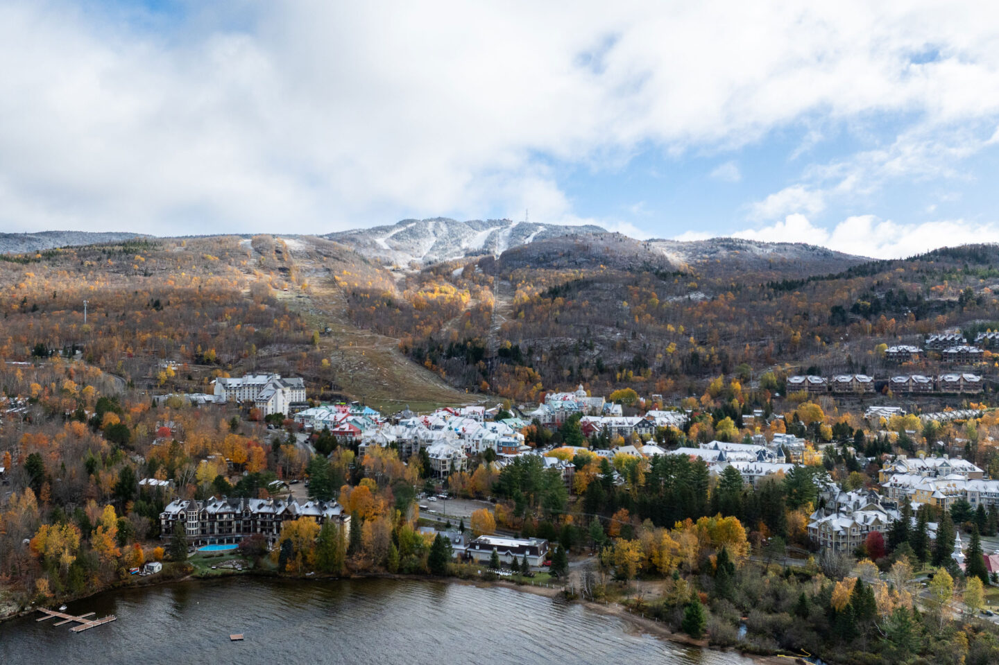 Late fall panoramic view of Tremblant